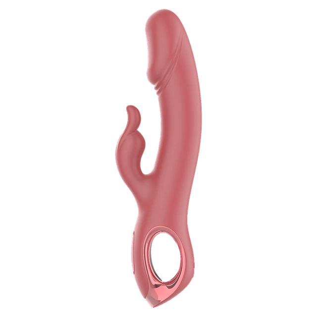 Band Couples Ring in warm rose body-safe silicone