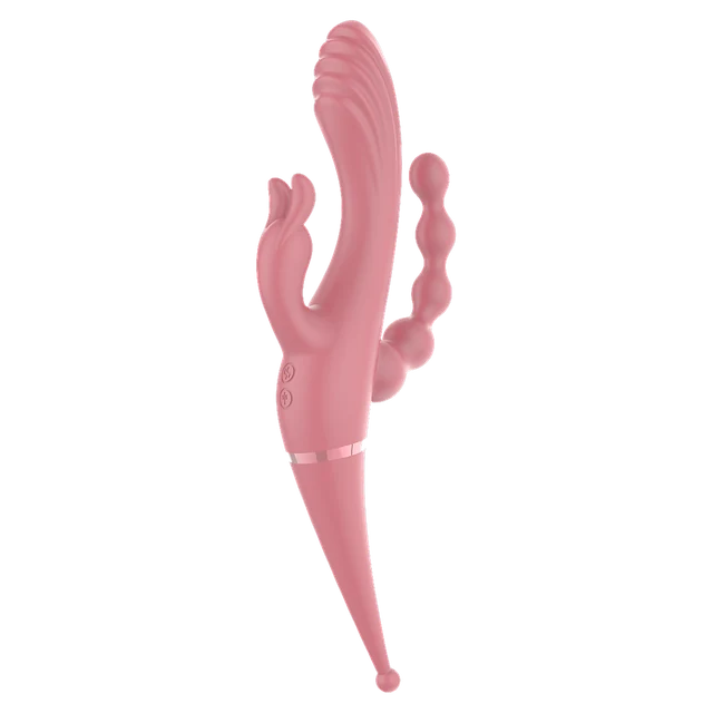 Cocoon Wearable Massager in warm rose body-safe silicone