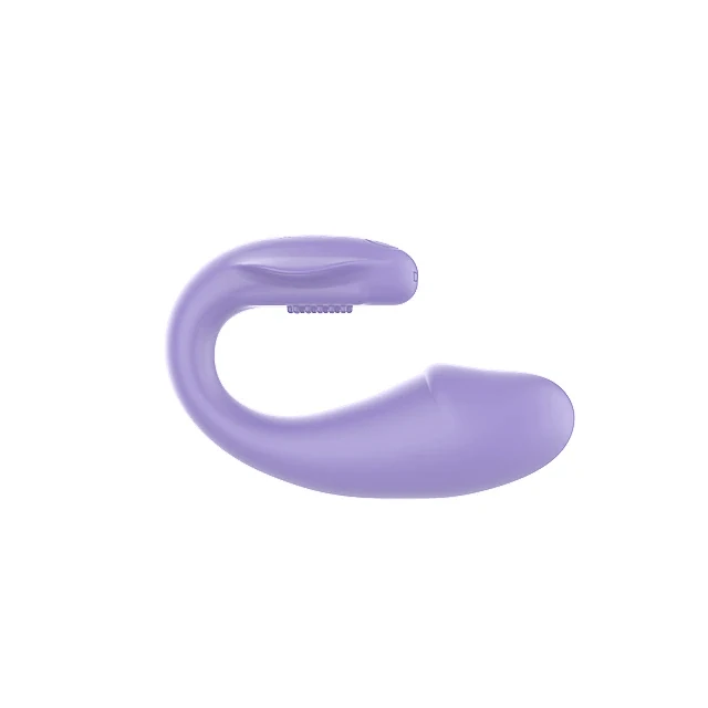 Dolphin Duo Couples Massager in soft lavender body-safe silicone