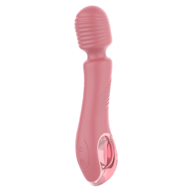 Surge Textured Wand Massager in dusty rose body-safe silicone